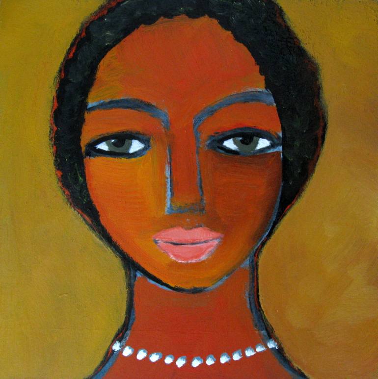 770x773 Saatchi Art African Lady Painting By Nelly Van Nieuwenhuijzen - African Lady Painting