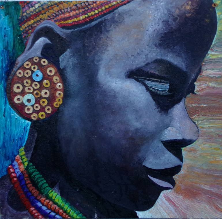 770x757 Saatchi Art South West African Lady Painting By Sp Reid - African Lady Painting