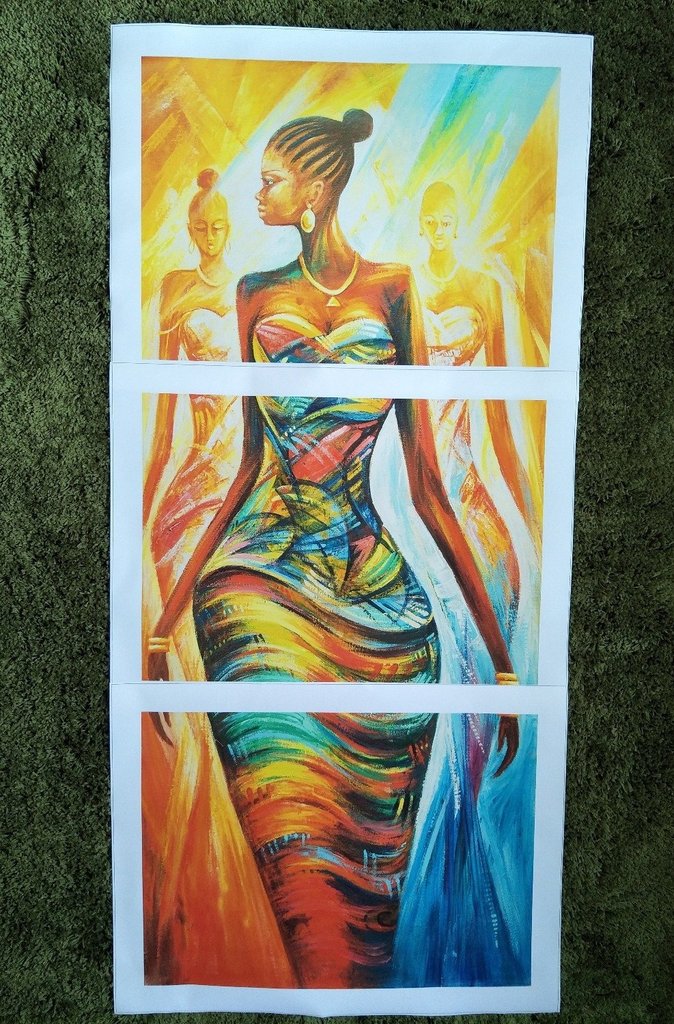 674x1024 Abstract Modern African Women Portrait Canvas Oil Painting - African Lady Painting