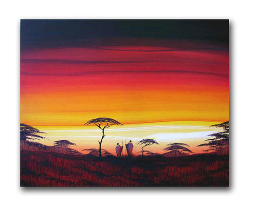 500x399 African Sunsetlandscape Painting - African Landscape Painting