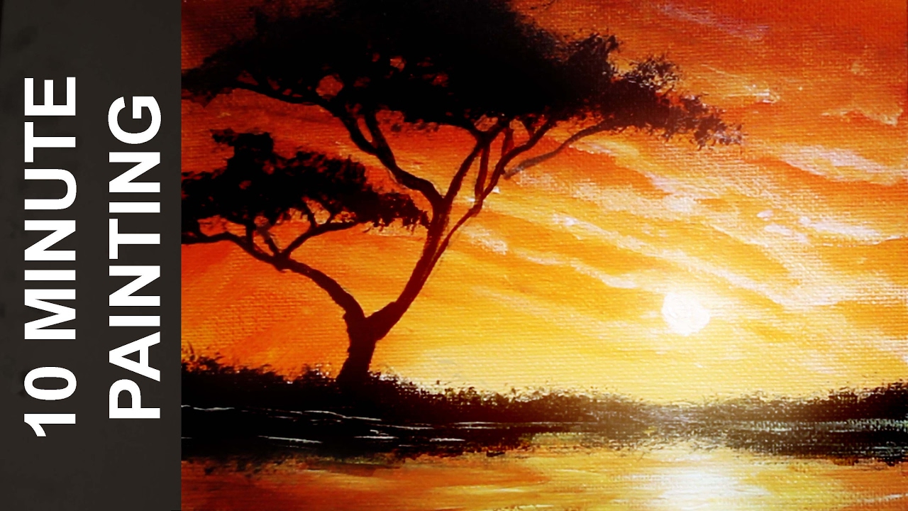 1280x720 Painting An African Landscape With Acrylics In 10 Minutes! - African Landscape Painting