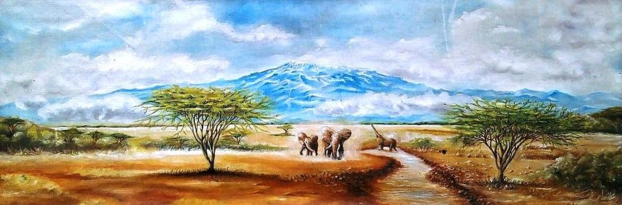 900x297 Africa Landscape Painting By Yegonizer - African Landscape Painting