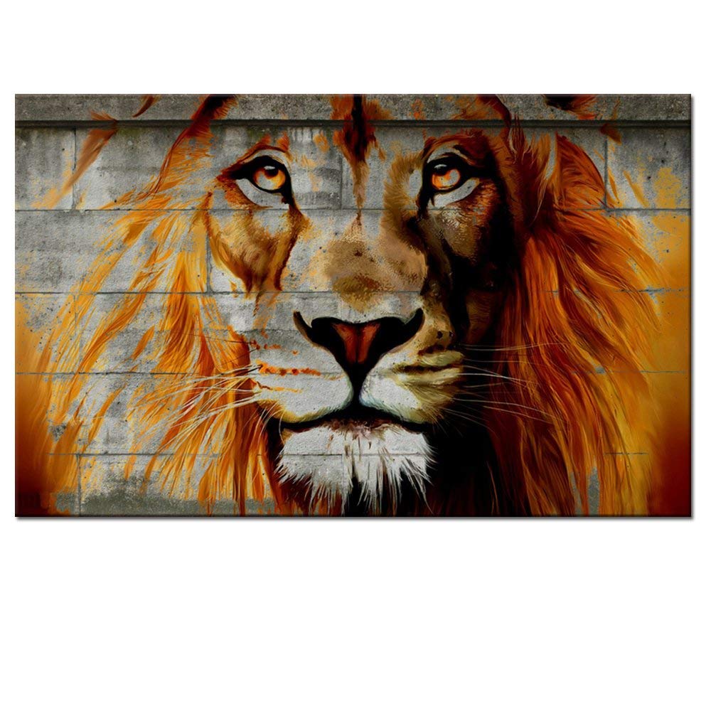 1000x1000 Unique Lion Graffiti On Wall, Framed African Lion - African Lion Painting