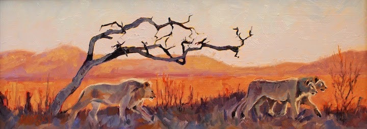 720x253 Following Their Lead - African Lion Painting