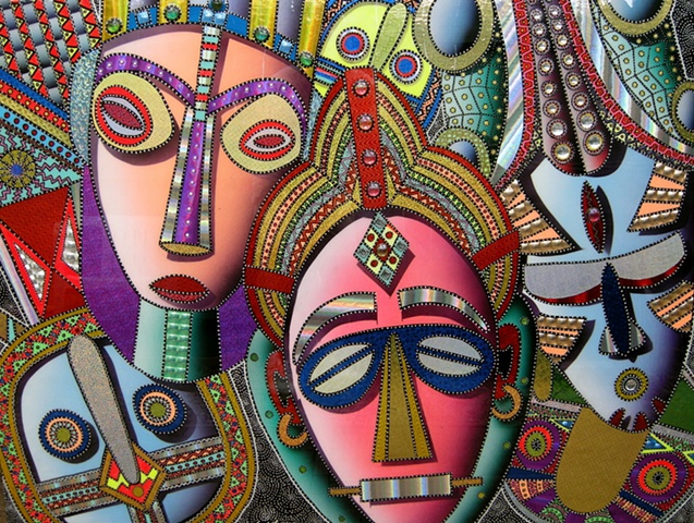 637x480 Carl Lopes Visual Artist - African Mask Painting