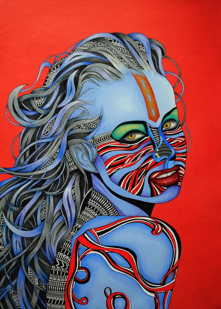 770x1077 Saatchi Art Art I Facial 2 - African Mask Painting