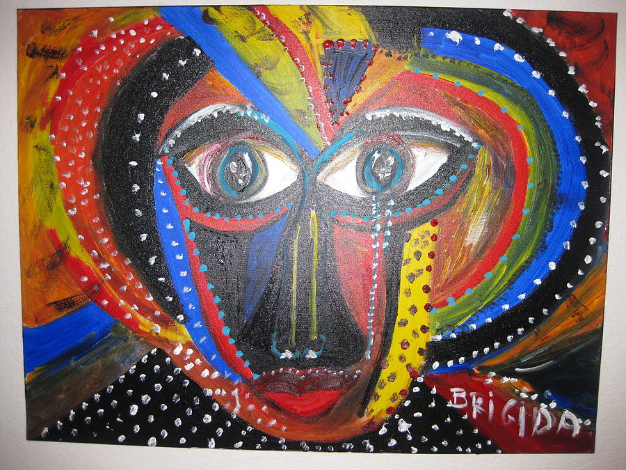 900x675 African Mask Painting By Brigida Donohue - African Mask Painting