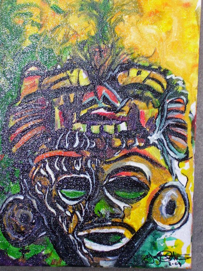 675x900 African Mask Painting By Gregory Patterson - African Mask Painting
