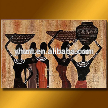 350x350 Abstract African Woman Painting On Canvas - African Painting