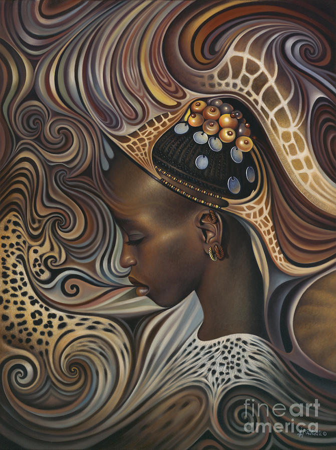 671x900 African Spirits Ii Painting By Ricardo Chavez Mendez - African Painting Images