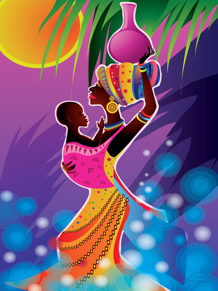 750x1000 Oil Paintings Of African Mother African Art - African Painting Images