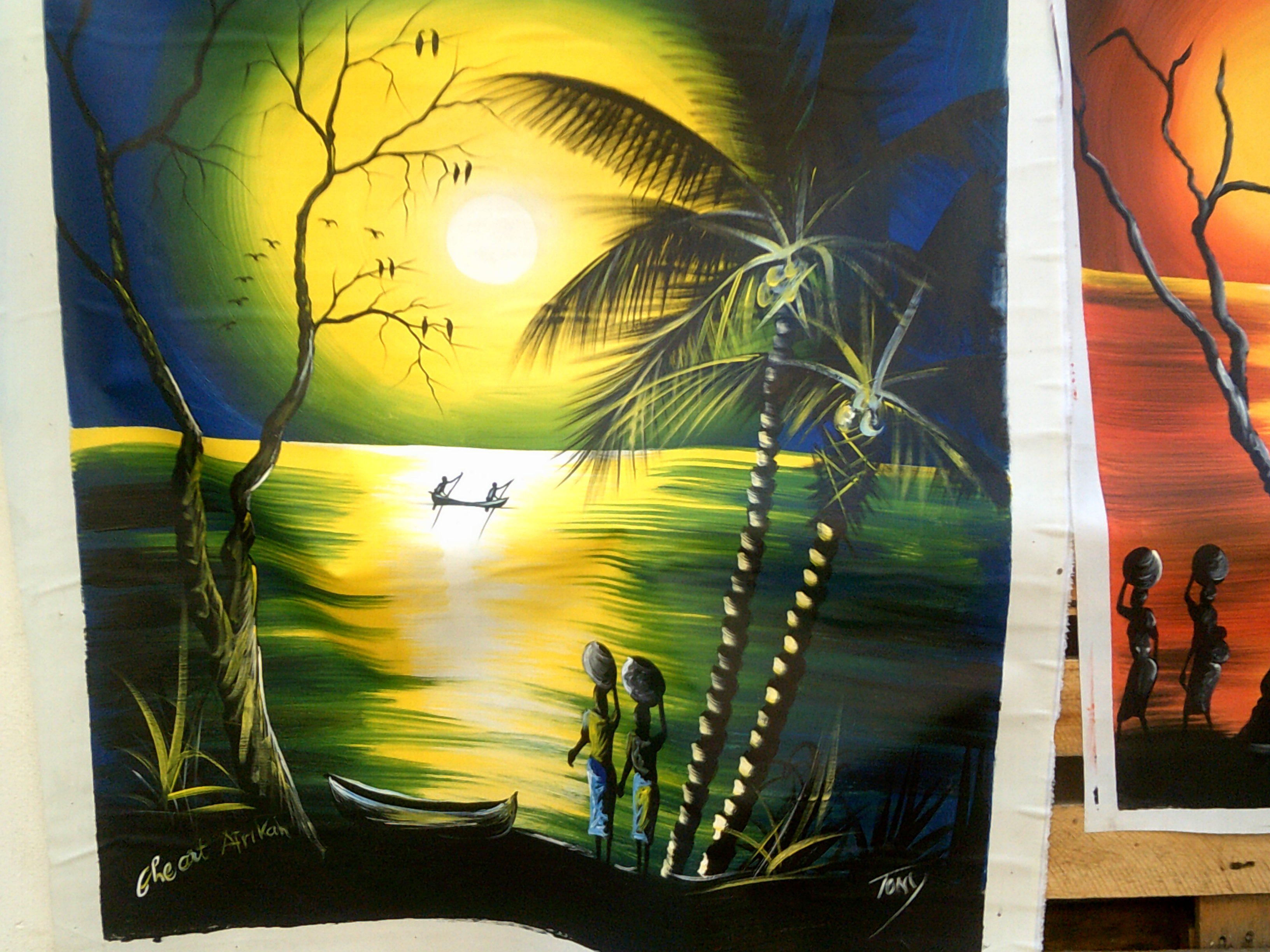 3264x2448 Lake Scene Cape Maclear - African Painting Images