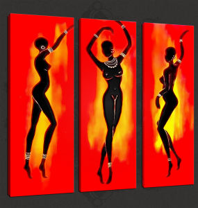 285x300 China African Style Red Color Oil Painting On Canvas Print - African Painting Styles