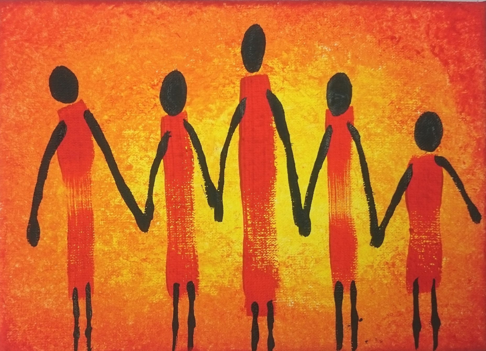 1857x1341 African Family - African People Painting