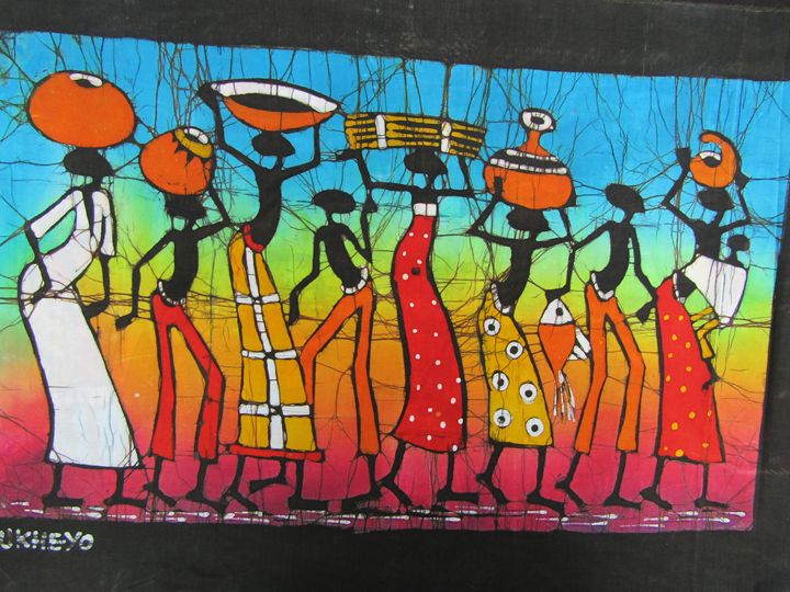 720x540 African People Carrying On Head - African People Painting