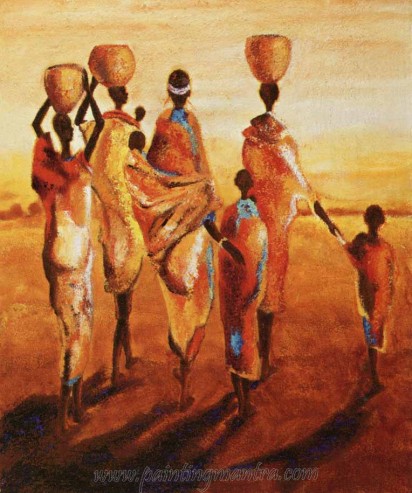 412x493 African Tribal People Wall Art Print Painting Mantra - African People Painting