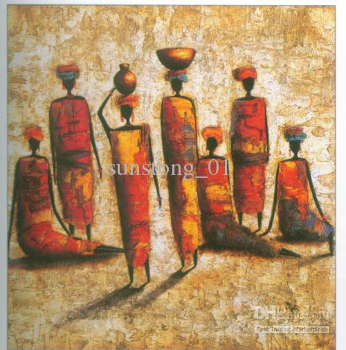 500x506 2018 Restaurant Wall Decor Impression Africa People Oil Paints - African People Painting