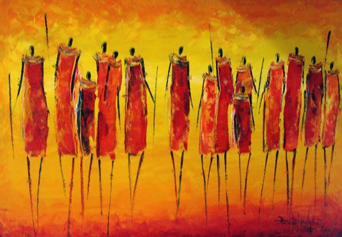 500x347 Modern African Art People Art, Art Images And Africans - African People Painting
