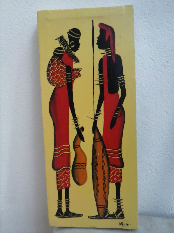 600x800 Painting Of An African Masai Woman And Masai Warrior - African People Painting