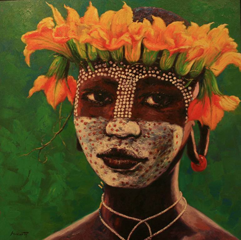 770x767 Saatchi Art African People Iii Painting By Paco Moreno - African People Painting