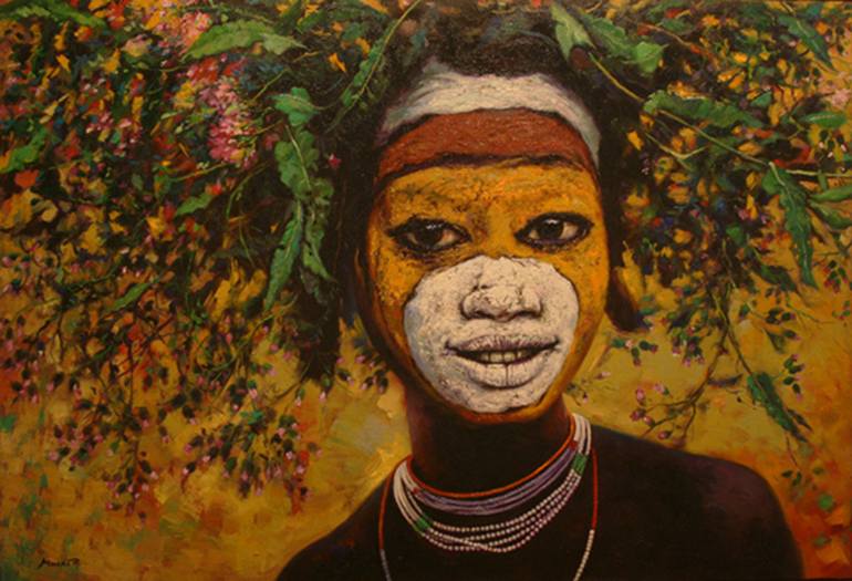 770x525 Saatchi Art African People V Painting By Paco Moreno - African People Painting