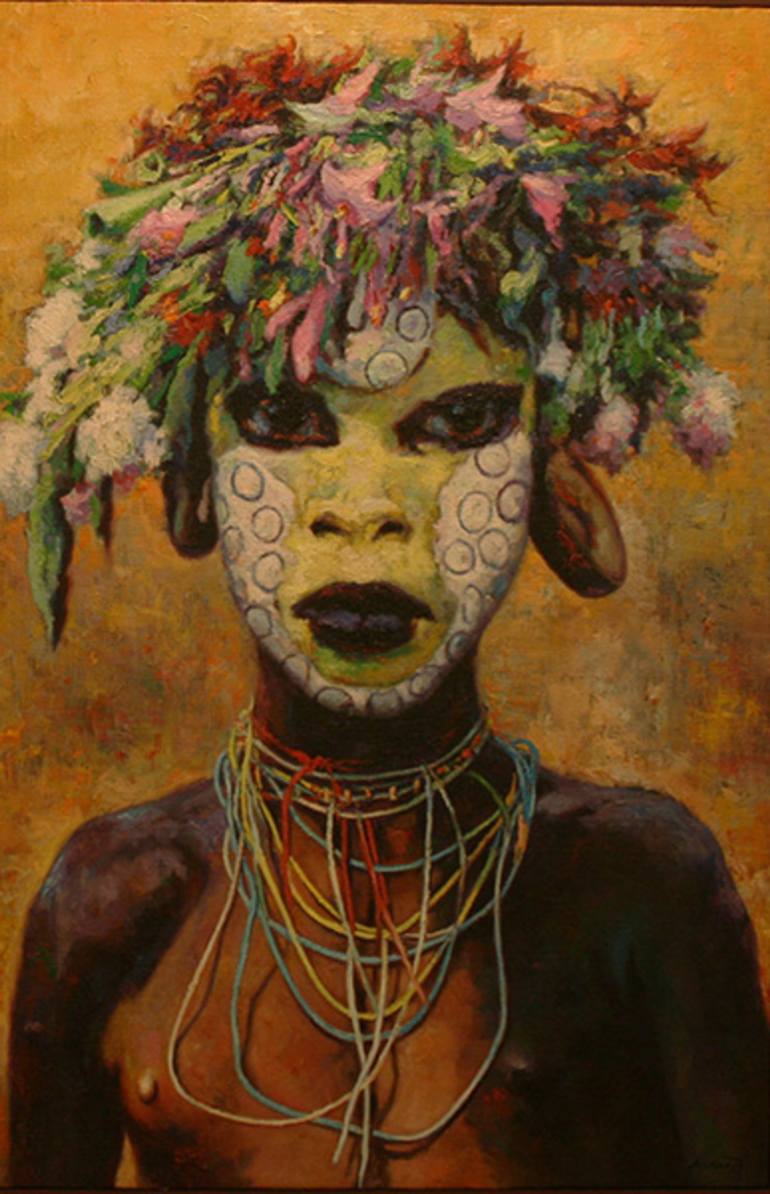 770x1194 Saatchi Art African People Vi Painting By Paco Moreno - African People Painting