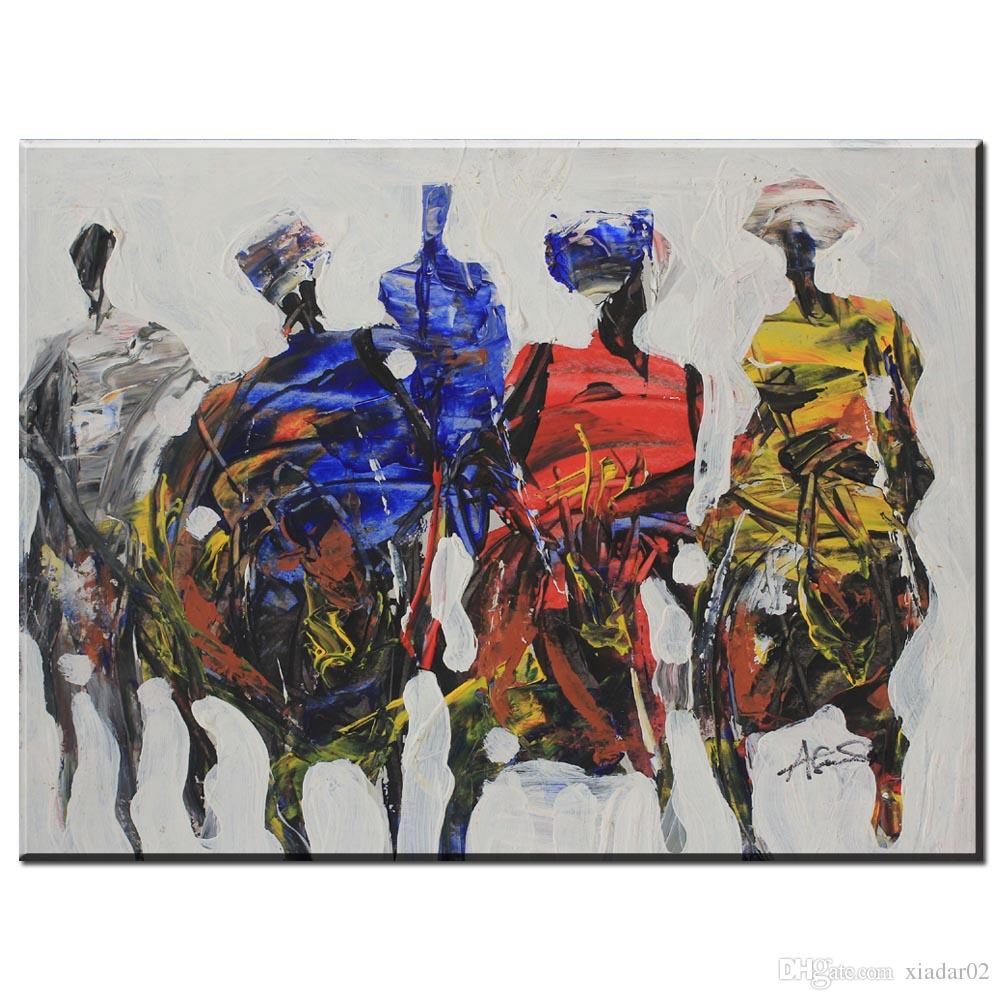 1000x1000 2018 Zz1359 Modern Abstract Canvas Art Abstract African People - African People Painting