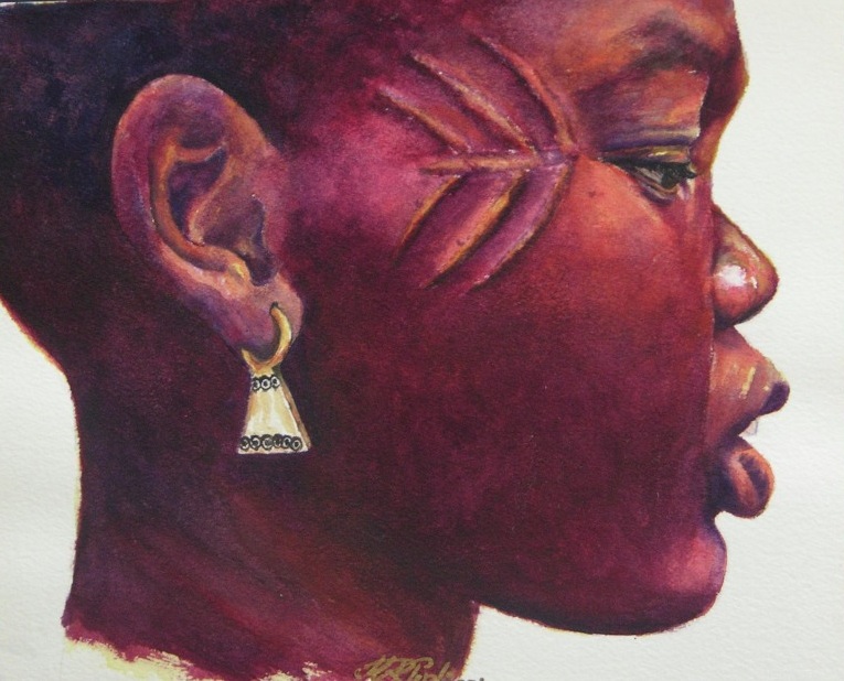 765x618 African Painting By Margrit Rose People 29 The Chronicles - African People Painting