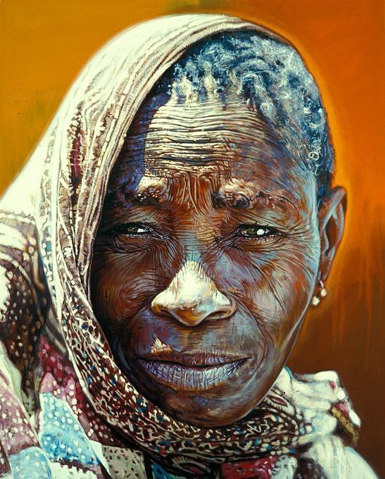 547x680 Africa Woman Painting By Odei Nyamekye - African Portrait Painting