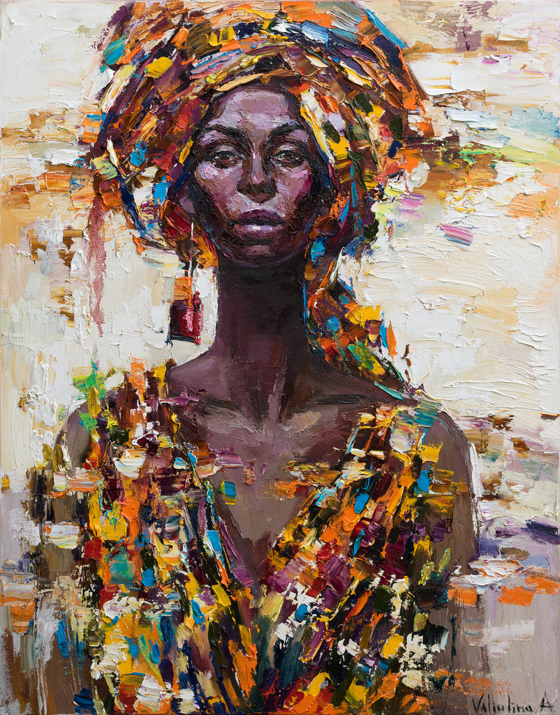 802x1024 African Queen Portrait Painting - African Queen Painting