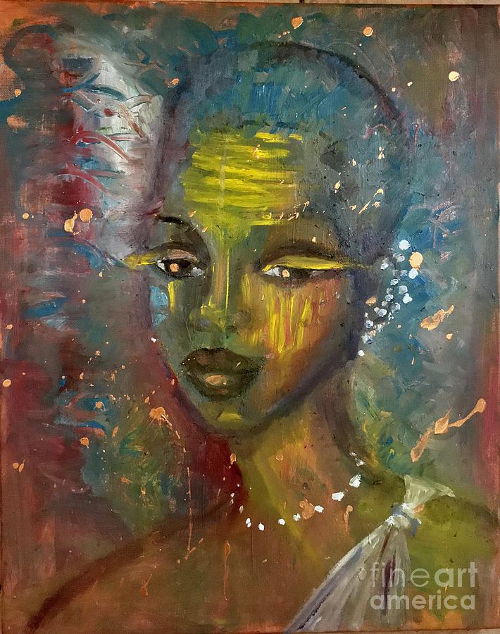 710x900 I Have Seen An African Queen Painting By Esther Yulfo - African Queen Painting