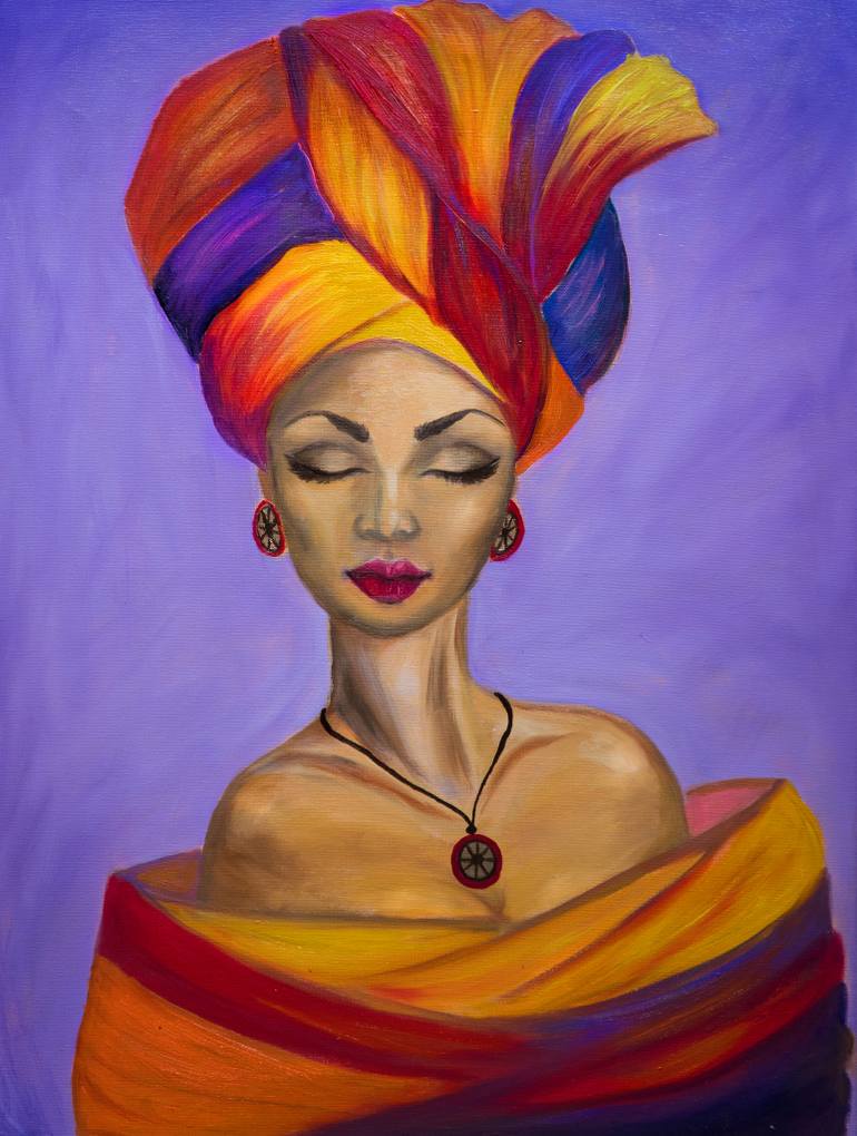 770x1020 Saatchi Art African Queen Painting By Lilia Dalamangas - African Queen Painting