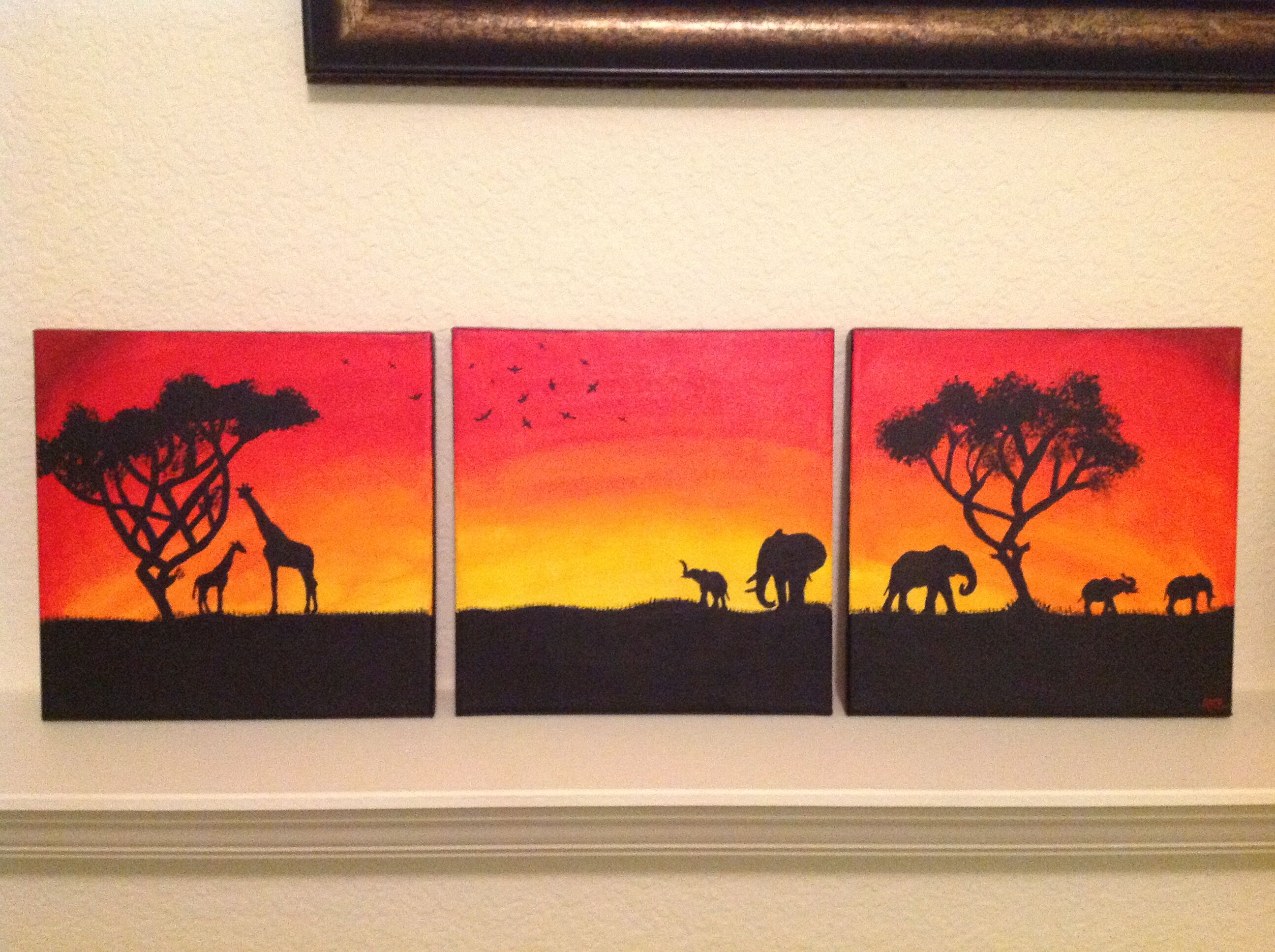 2592x1936 My African Safari Silhouette My Art Attempts - African Safari Painting