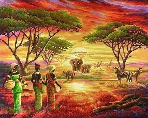 500x400 The 106 Best African Safari Decor Images On Elephants - African Safari Painting