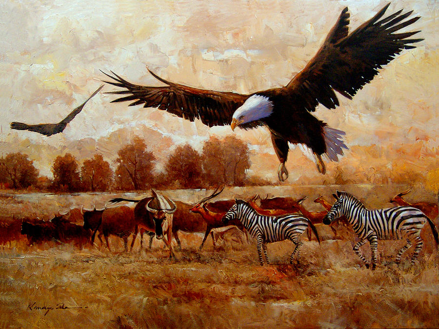 900x675 The Eagle - African Safari Painting