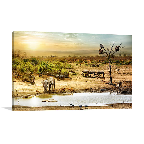 600x600 African Safari Canvas Art Print Interior House Styles - African Safari Painting