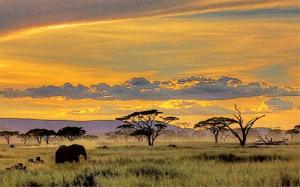 1024x640 African Safari Wallpaper Yvt2 (1) By T Douglas Painting - African Safari Painting