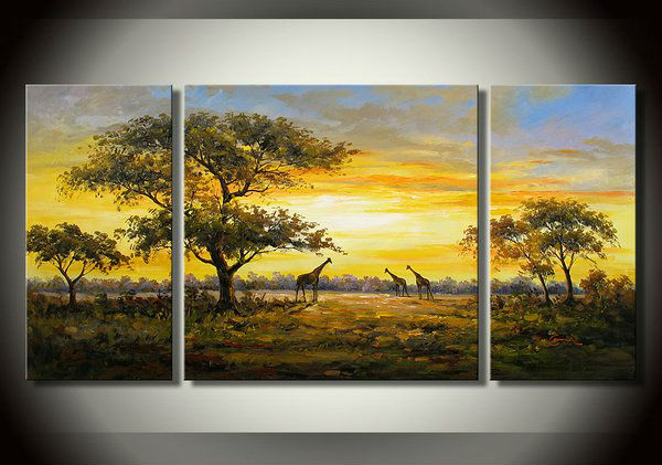600x421 African Savannah Landscape Pictures, Giraffe Themed Combination - African Savannah Painting