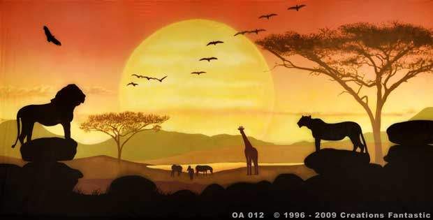620x315 Backdrop Oa 012 Savannah Sunset 4 Lion King Jr. Ideas - African Savannah Painting