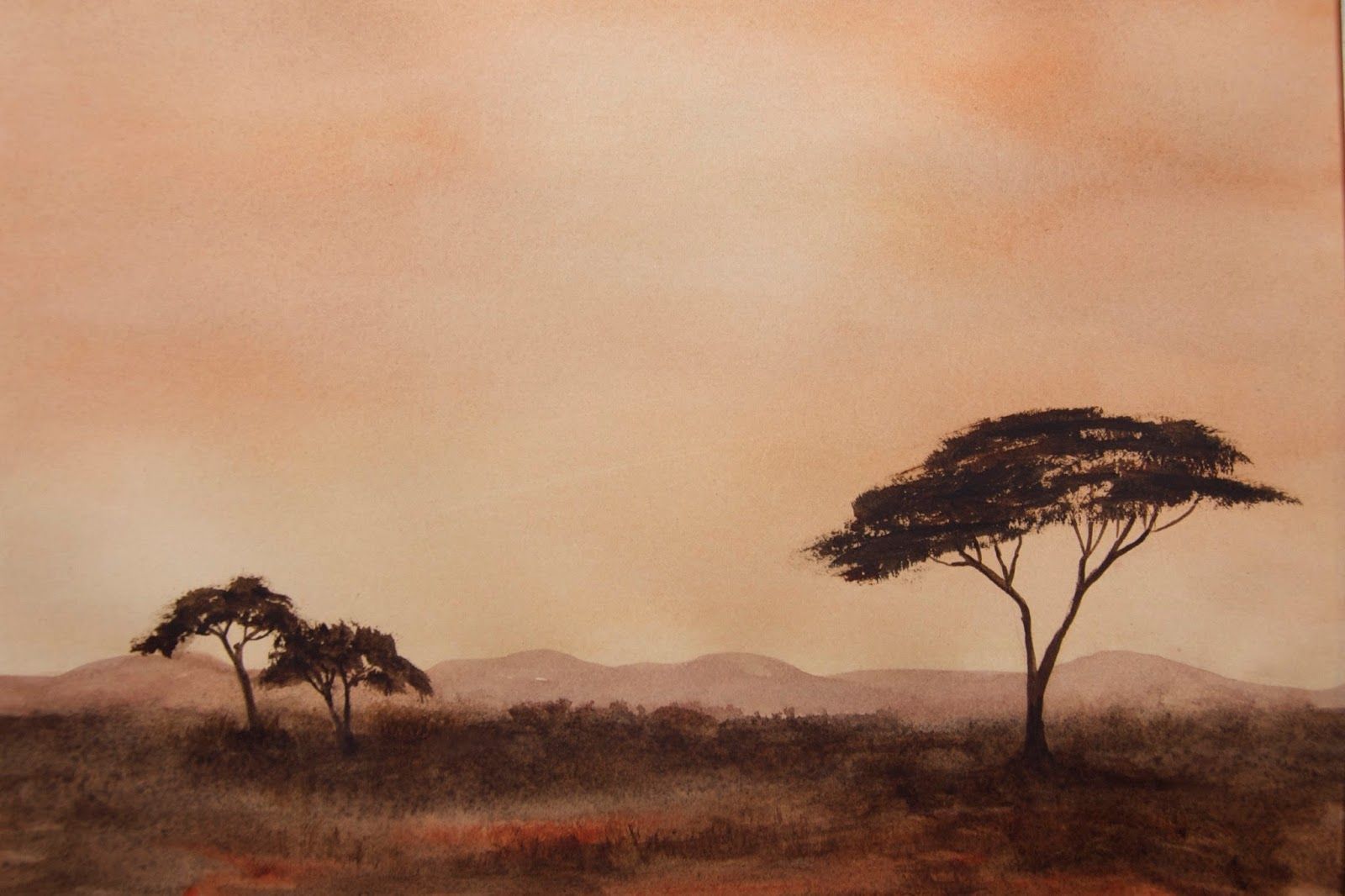 1600x1066 Accaia Tree And Big Sky Of South Africa A Swarm Of Bees - African Savannah Painting