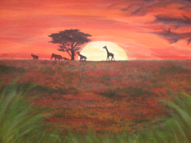 640x480 African Savanna By Tigressdrawing - African Savannah Painting