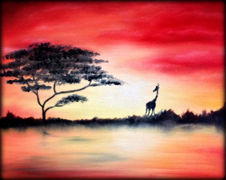 African Sunrise Painting