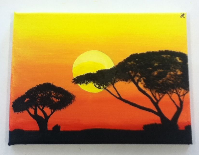 825x644 African Sunrise! Crafts - African Sunrise Painting