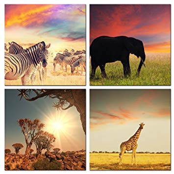 355x355 Live Art Decor - African Sunrise Painting