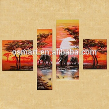 350x350 Cheap And 100% Handmade Home Wall Art Decoration African Sunrise - African Sunrise Painting