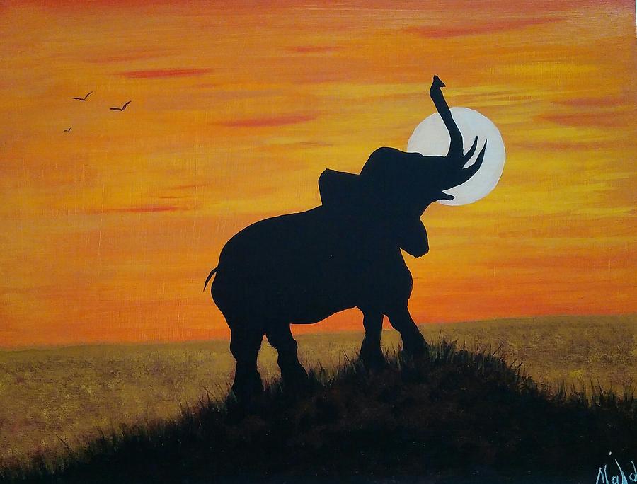 African Sunrise Painting at PaintingValley.com | Explore collection of ...