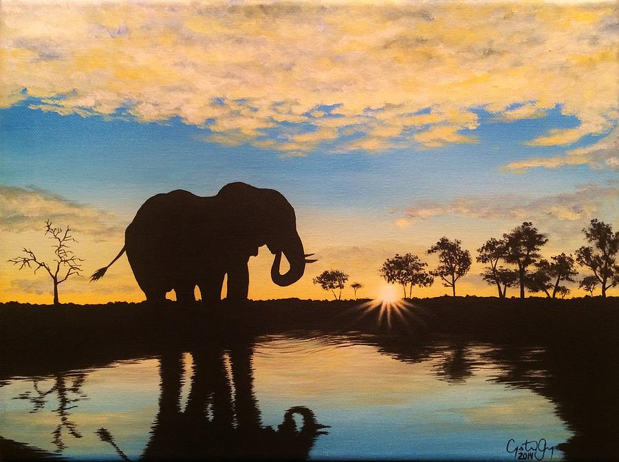 900x672 African Sunrise Painting By Crystal Gray - African Sunrise Painting