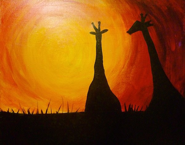 600x470 African Sunset - African Sunset Painting