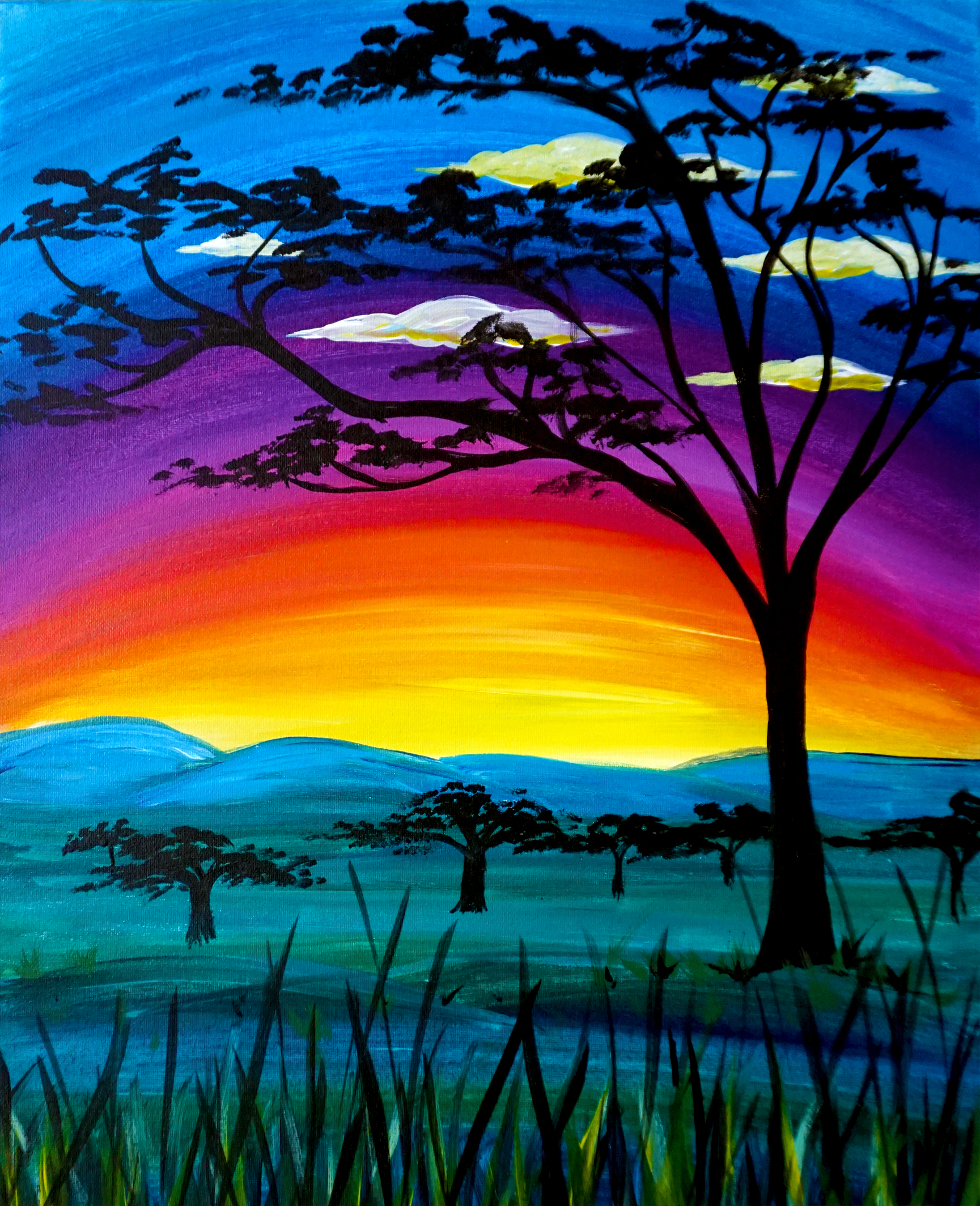 1729x2128 Applebees 07172018 Paint Nite Event - African Sunset Painting
