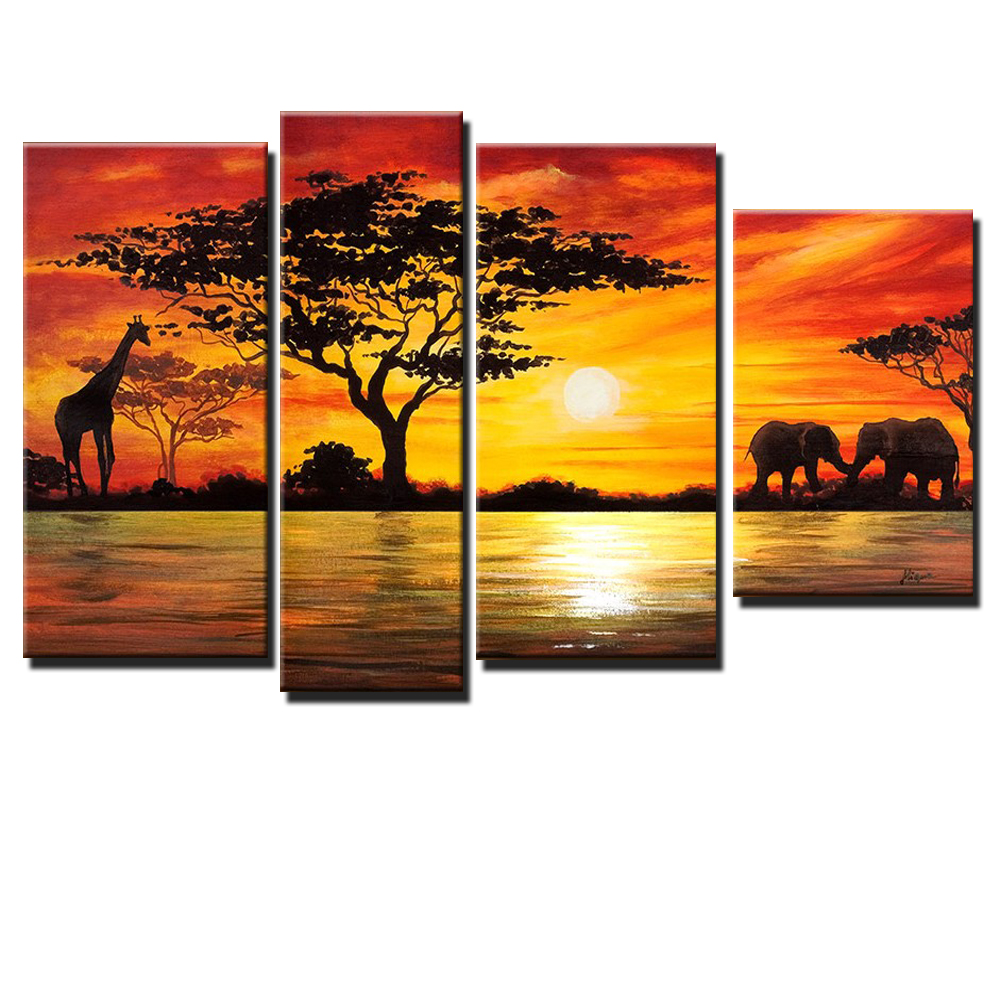 African Sunset Painting at PaintingValley.com | Explore collection of ...